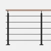 Kordo Garde-Corps, Balustrade<Kit garde-corps noir avec main courante hêtre 2m pose à plat, Opalu