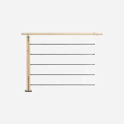 Kordo Kit garde-corps sapin 1m pose à plat, Graphit- Garde-Corps, Balustrade