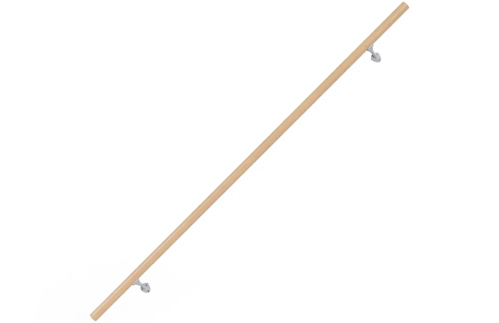 Alumin'home Kit main courante hêtre verni 2M- Accessoire D'Escalier