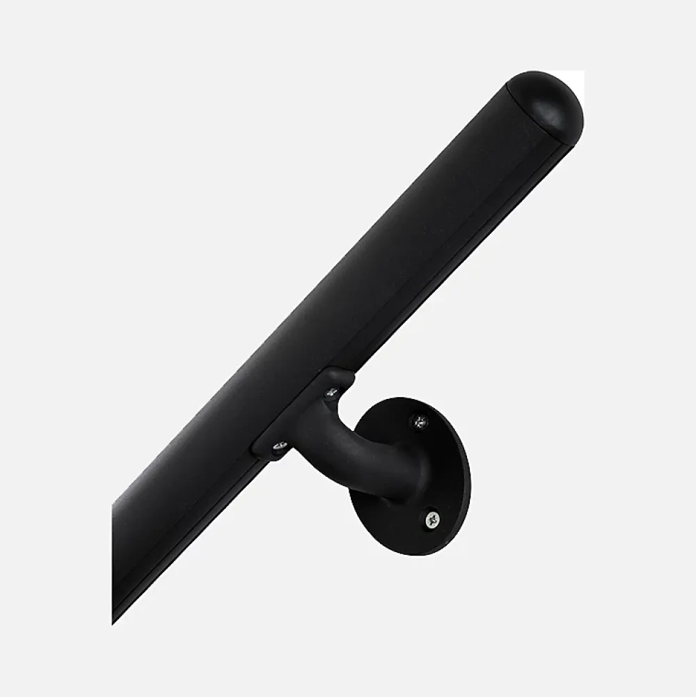 Kordo Kit main courante murale aluminium noir, Inoline- Accessoire D'Escalier