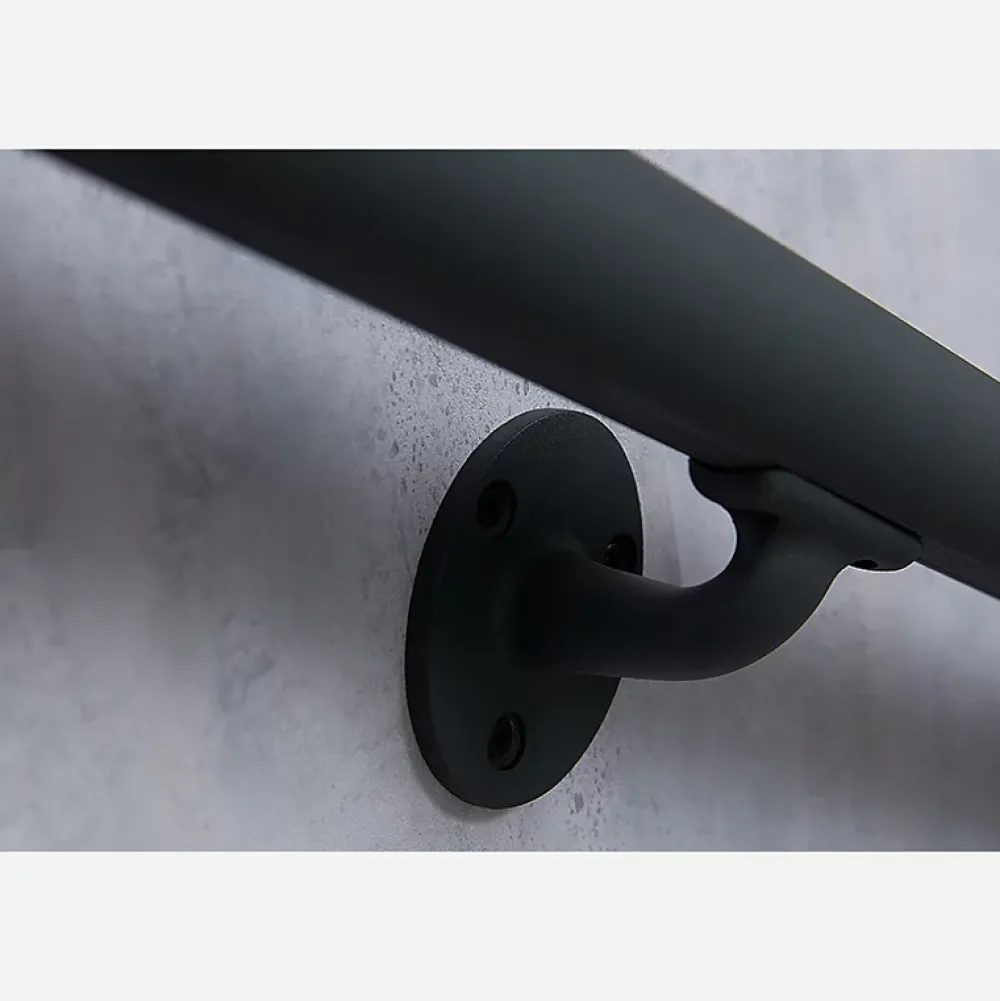 Kordo Kit main courante murale aluminium noir, Inoline- Accessoire D'Escalier