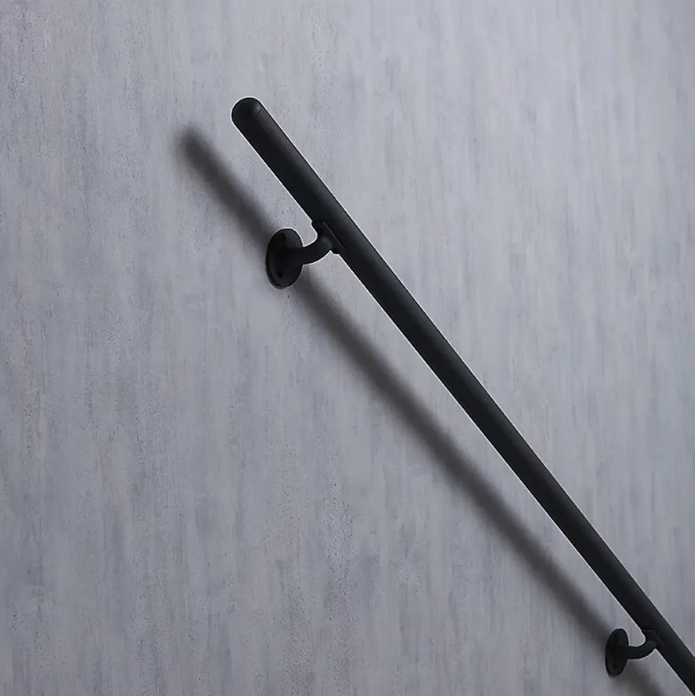 Kordo Kit main courante murale aluminium noir, Inoline- Accessoire D'Escalier