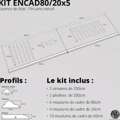 Decoparisienne Kit moulures murales décorative 400cm - Cimaises - Plinthes - Style Haussmannien - Encadrement a peindre - 24 pièces- Moulure