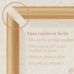 Decoparisienne Kit moulures murales décorative 400cm - Cimaises - Plinthes - Style Haussmannien - Encadrement a peindre - 20 pièces- Moulure