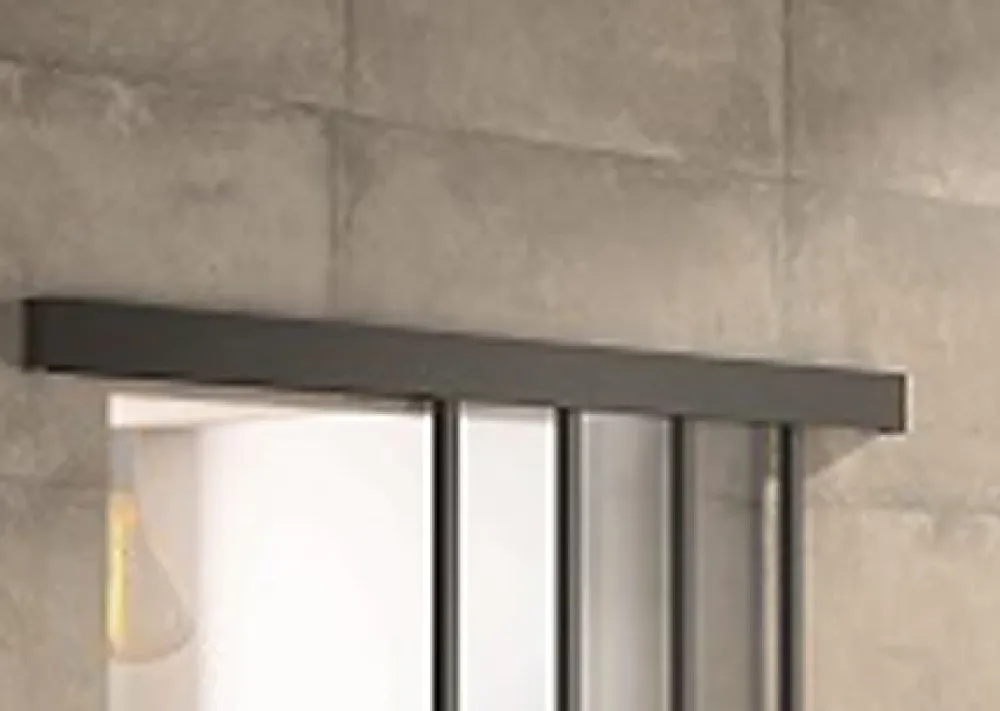 Optimum Porte Coulissante<Kit porte 930 atelier noir verre depoli avec rail bandeau decor assorti