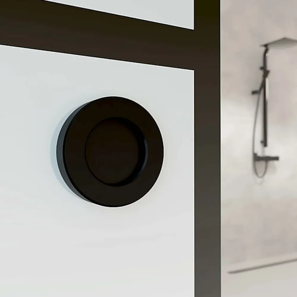 Aurys KIT Porte coulissante en verre + Rail à pince Noir Coffrage - MONDO OPAQUE - H. 204 x L. 93 cm - Fabrication Française NORMA- Porte Coulissante