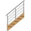 MySystem Garde-Corps, Balustrade<Kit Réno inox pour garde-corps d'escalier - 3 poteaux - Main courante - 3 barres sur supports transversaux et borgnes