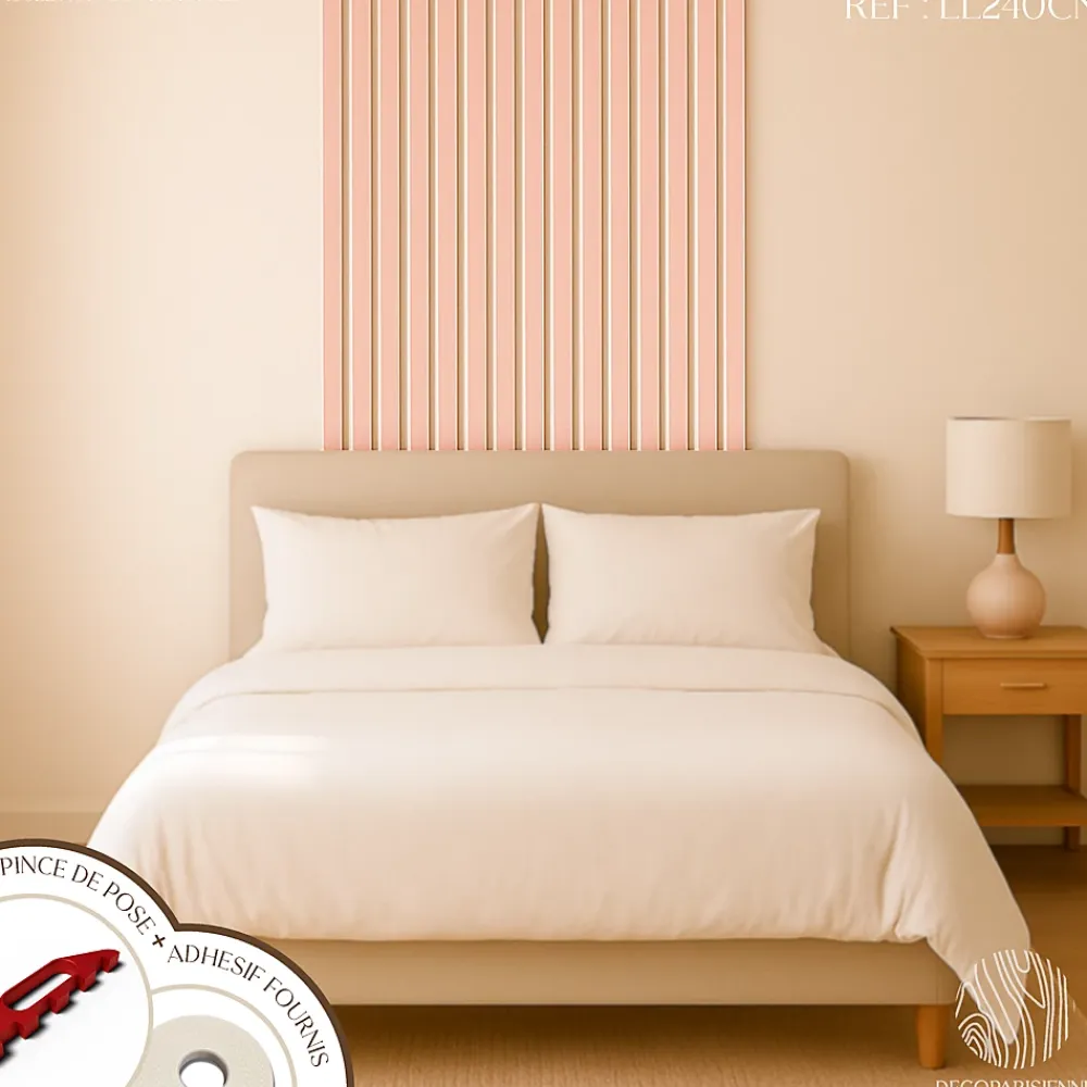 Decoparisienne Panneau Tasseau Bois<Kit tasseaux adhésif cerisier naturel - Gabarit de pose offert - Surface de 1,2 M2 - Panneau tasseau sur-mesure