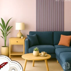 Decoparisienne Kit tasseaux adhésif chêne foncé - Gabarit de pose offert - Surface de 1,2 M2 - Panneau tasseau sur-mesure- Panneau Tasseau Bois