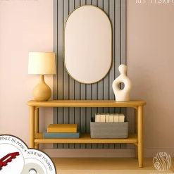 Decoparisienne Kit tasseaux adhésif frêne gris - Gabarit de pose offert - Surface de 1,2 M2 - Panneau tasseau sur-mesure- Panneau Tasseau Bois