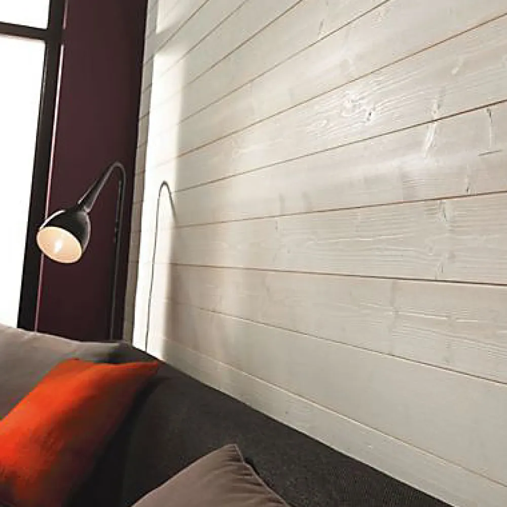 Norsilk Lambris Mural<Lambris en sapin brossé blanc (vendu à la botte)