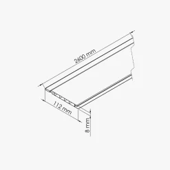 Tecnoprofils Lambris PVC 100 mm - Lot de 10 Lames - Blanc - 2.60 m, 2600 x 100 x 8 mm (2,60 m²)- Lambris Mural