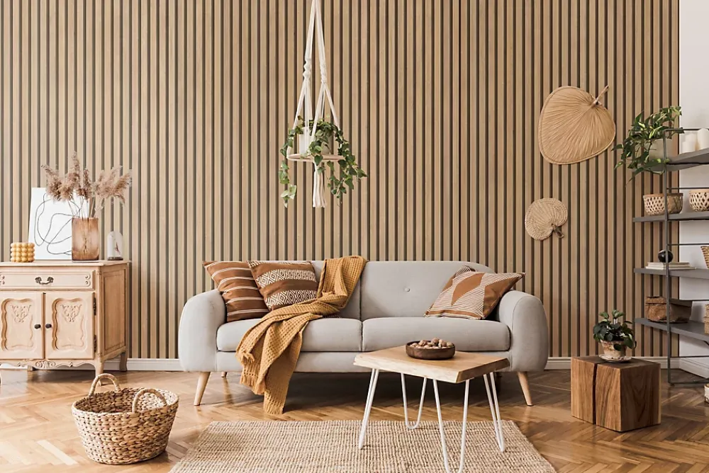 Grosfillex Tasseau Décoratif|Lambris Mural<Lambris PVC effet tasseau décoratif lamelles imitation bois linio 37,5 x 260 cm