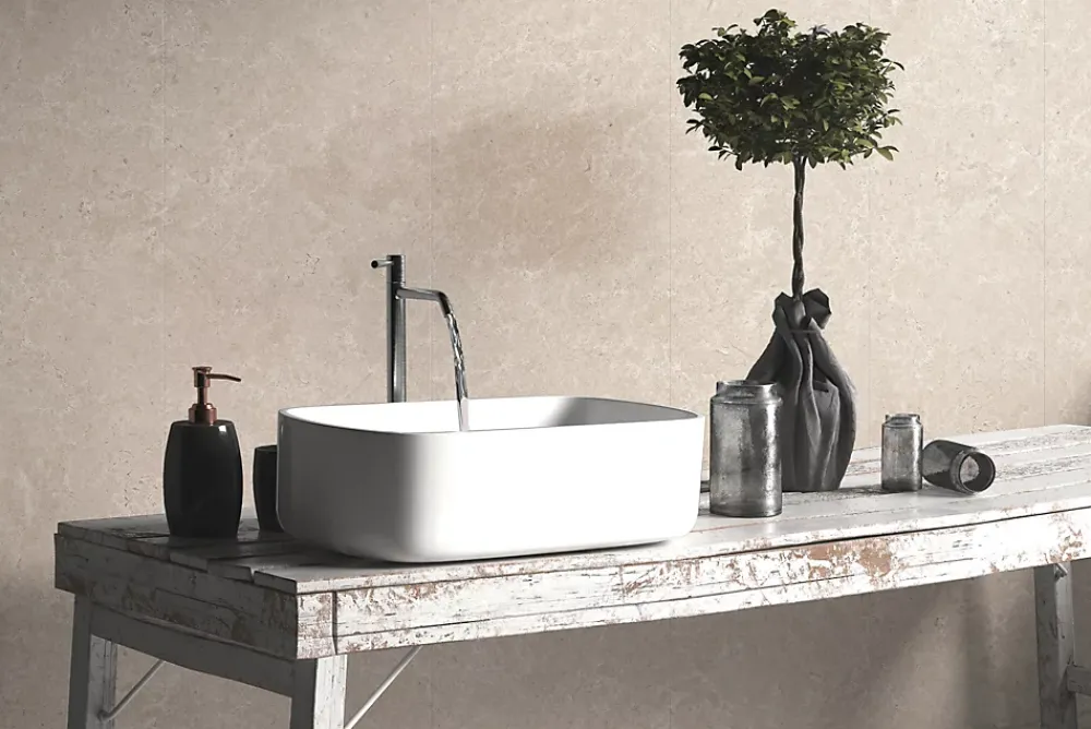 Grosfillex Lambris Mural<Lambris PVC Travertino beige 37,5 x 260 cm