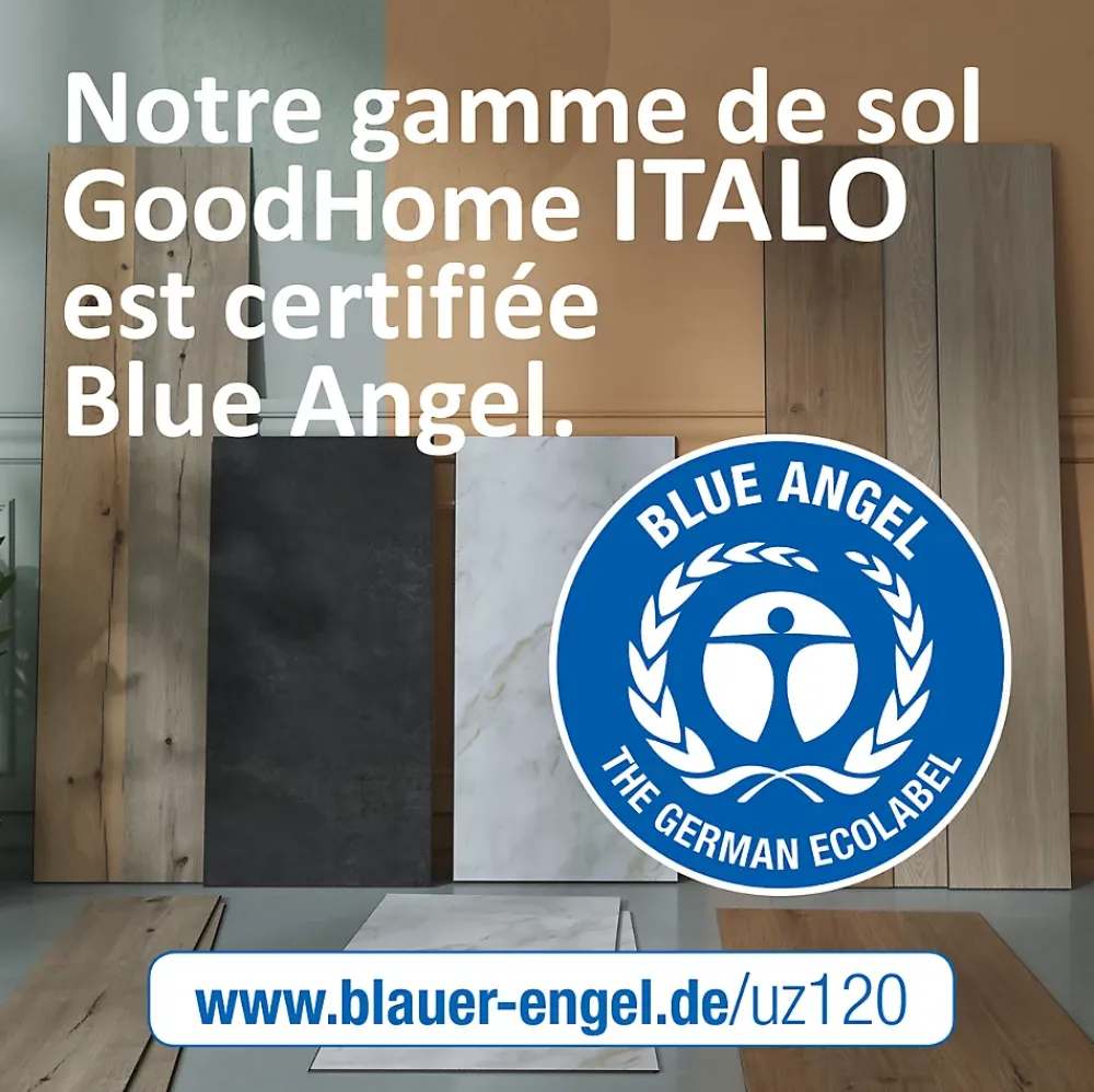 GoodHome Dalle Et Lame Pvc<Lame minérale composite clipsable Italo 129 x 20 cm imitation bois naturel (vendue au carton)