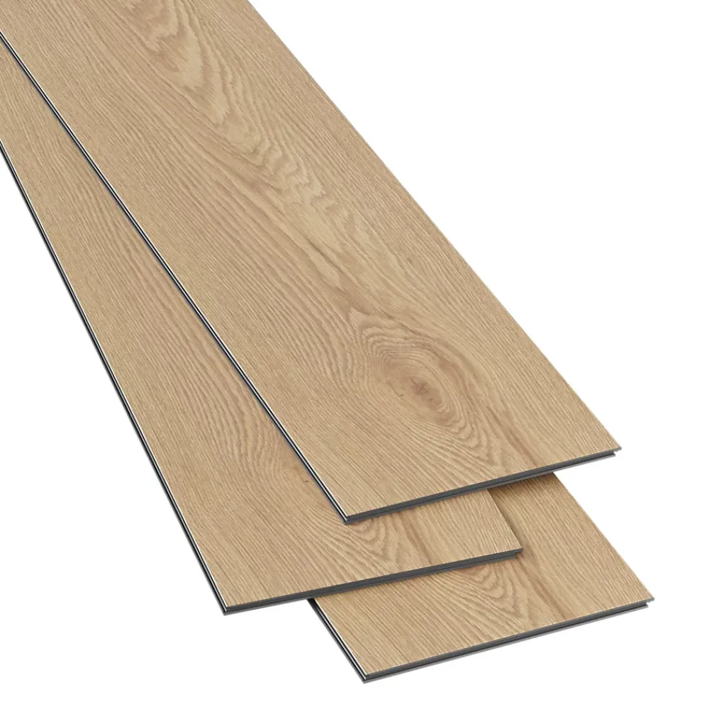 GoodHome Dalle Et Lame Pvc<Lame minérale composite clipsable Italo 129 x 20 cm imitation bois naturel (vendue au carton)