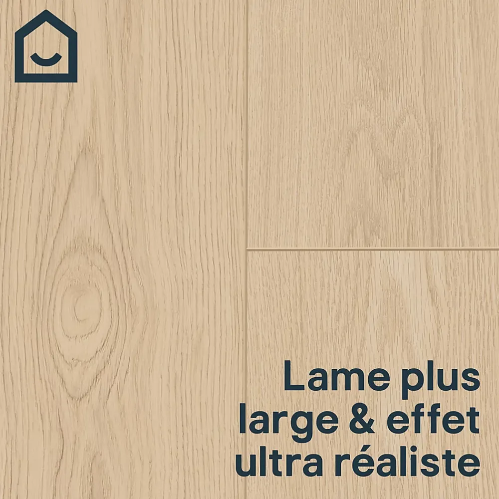 GoodHome Dalle Et Lame Pvc<Lame minérale composite clipsable Italo 129 x 20 cm imitation bois naturel (vendue au carton)