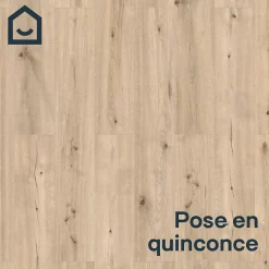 GoodHome Lame minérale composite clipsable Italo 129 x 20 cm décor bois clair rustique (vendue au carton)- Dalle Et Lame Pvc
