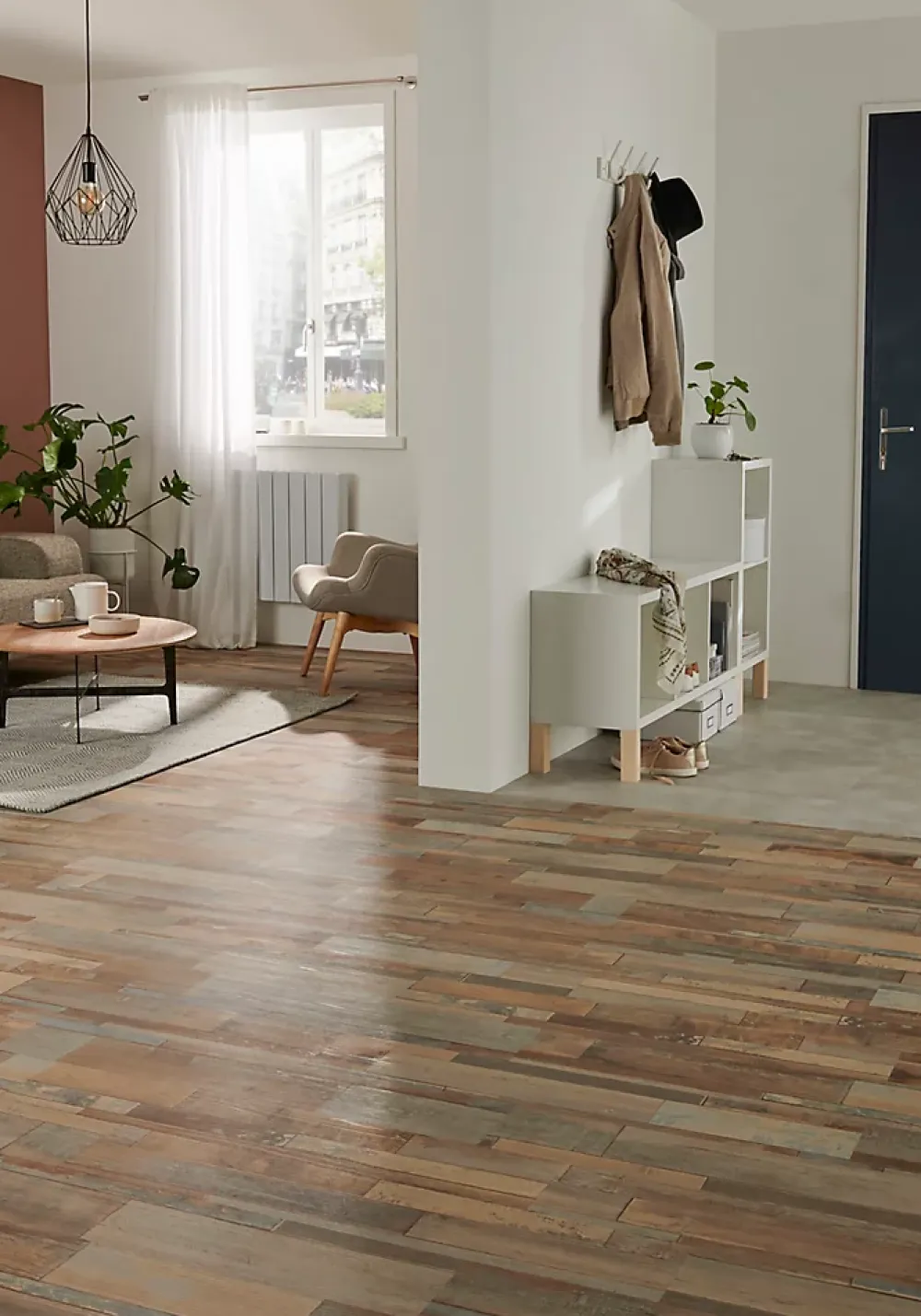 GoodHome Dalle Et Lame Pvc<Lame PVC adhésive PopRock décor bois multi-lames 15 x 91 cm (vendue au carton)