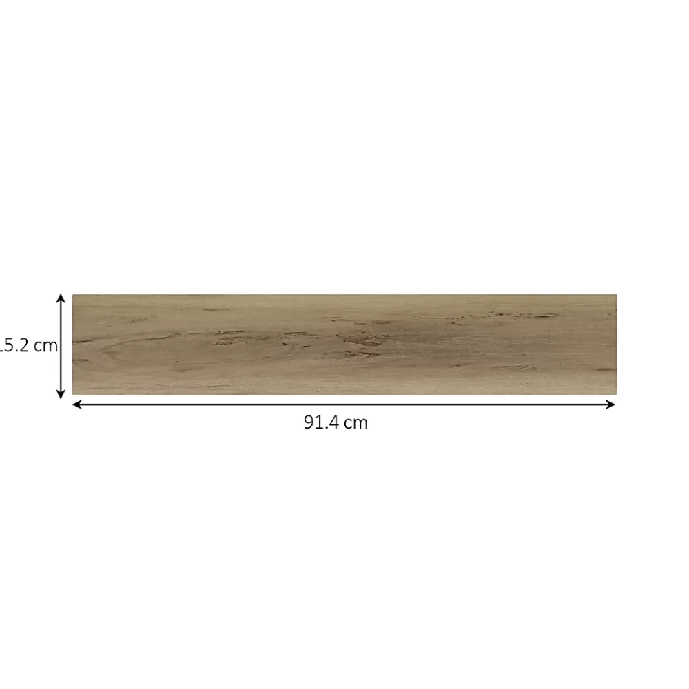 GoodHome Dalle Et Lame Pvc<Lame PVC adhésive Ragga bois naturel rustique 15,2 x 91,4 cm