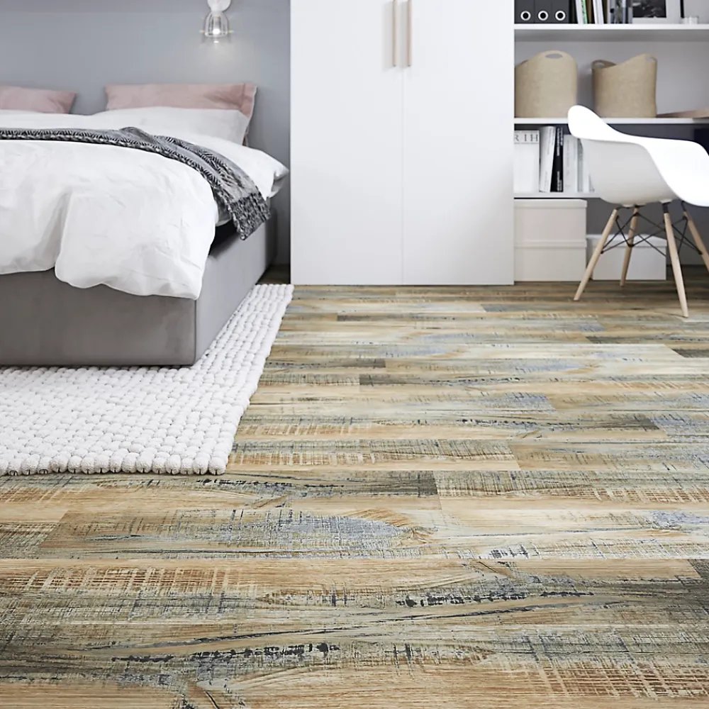 GoodHome Dalle Et Lame Pvc<Lame PVC clipsable Baila décor bois brun vintage L. 122 x l. 15 cm