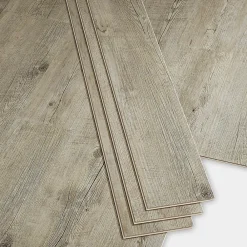 GoodHome Lame PVC clipsable Baila chêne vieilli gris brun L. 122 x l. 15 cm- Dalle Et Lame Pvc