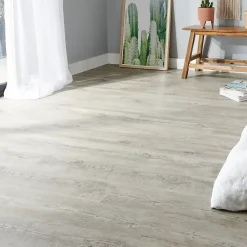 GoodHome Lame PVC clipsable Baila chêne vieilli gris brun L. 122 x l. 15 cm- Dalle Et Lame Pvc