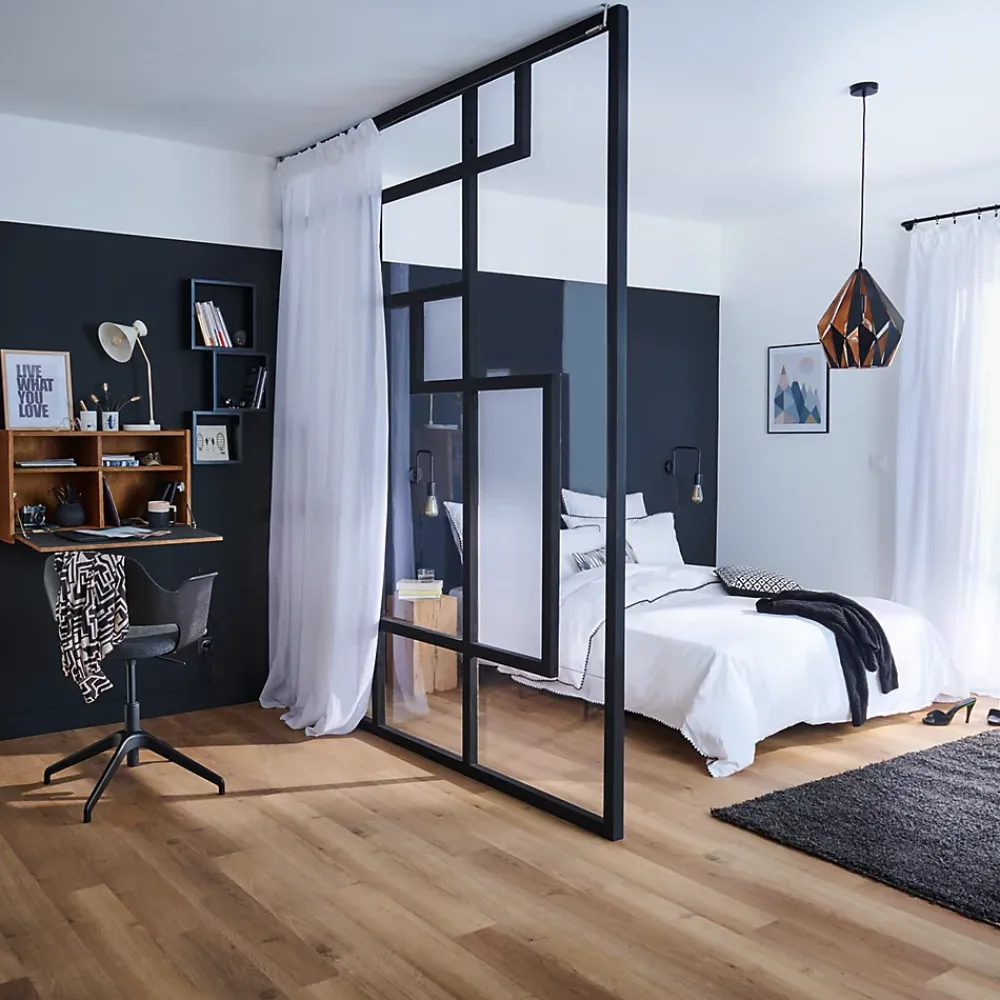 GoodHome Dalle Et Lame Pvc<Lame PVC clipsable Baila décor chêne moyen l. 122 x l. 15 cm