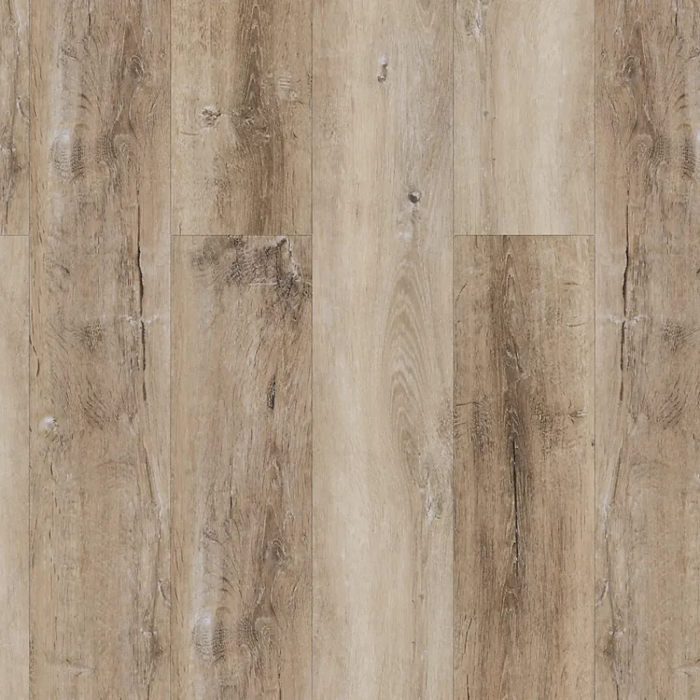 GoodHome Lame PVC clipsable Mambo 124x19 cm décor bois naturel vintage (vendue au carton)- Dalle Et Lame Pvc