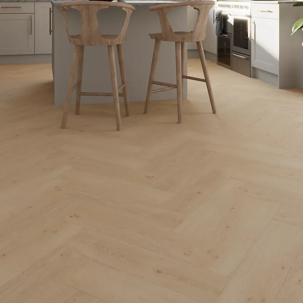 GoodHome Dalle Et Lame Pvc<Lame PVC clipsable Mambo chevron décor chêne naturel (vendue au carton)