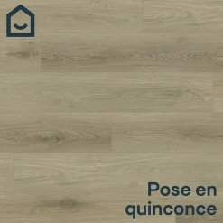 GoodHome Lame PVC clipsable Mambo plus 18x122 cm décor bois gris brun avec sous-couche intégrée (vendue au carton)- Dalle Et Lame Pvc
