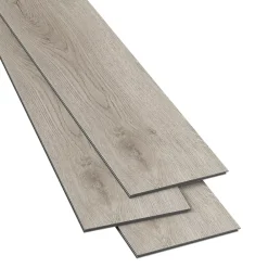 GoodHome Lame PVC clipsable Mambo plus 18x122 cm décor bois gris brun avec sous-couche intégrée (vendue au carton)- Dalle Et Lame Pvc