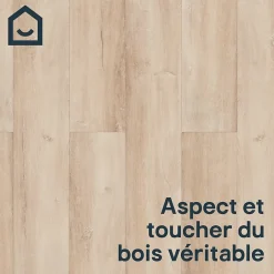 GoodHome Dalle Et Lame Pvc<Lame PVC clipsable Mambo 124x19 cm décor bois naturel rustique (vendue au carton)