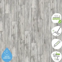 GoodHome Dalle Et Lame Pvc<Lames PVC Clipsable - Ep. 4 mm - GARANTIE 15 ans - Bois Gris Clair - Dimensions L 122 x l 18 cm