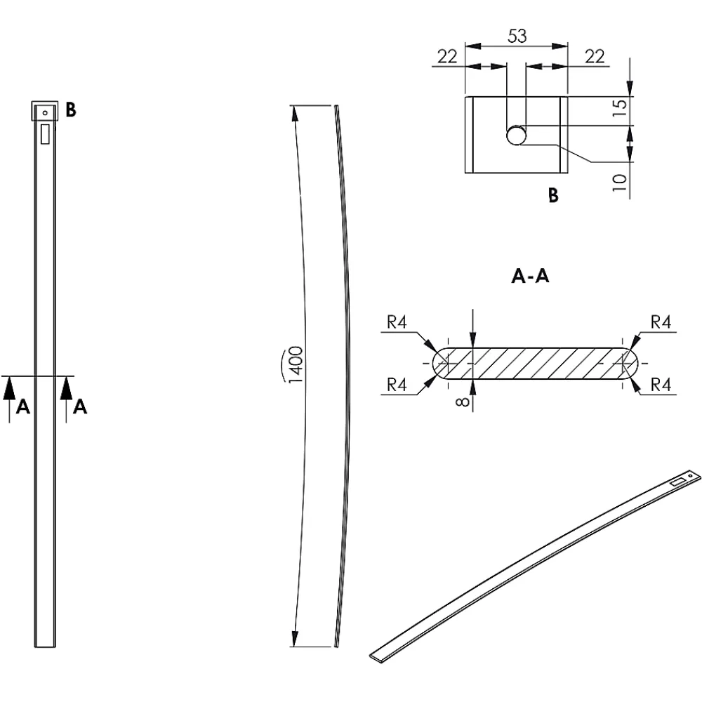 Latte de sommier hêtre 1400 x 53 mm ép.8 mm- Planche De Bois