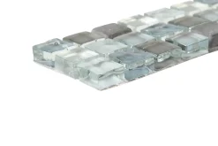 GoodHome Listel Carrelage<Listel 5 x 30 cm verre brillant gris