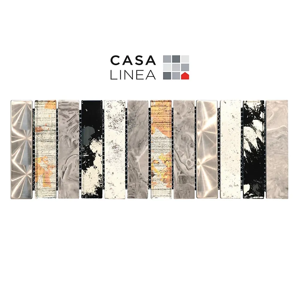 Casa Linéa Mosaïque Pour Salle De Bains<LISTEL CHARLESTON GREY VERTICAL 1 PIÈCE 10 X 30 CM CASA LINEA