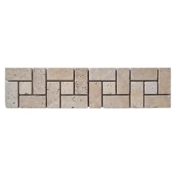 Listel mural en travertin L.30 x l.7 cm x ép.8 mm, Travertino- Travertin|Listel Carrelage