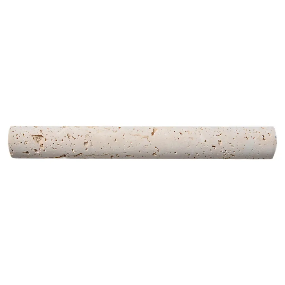 Listel mural en travertin forme cigare L.20 x l.2,5 cm x ép.6 mm, Travertino- Travertin|Listel Carrelage