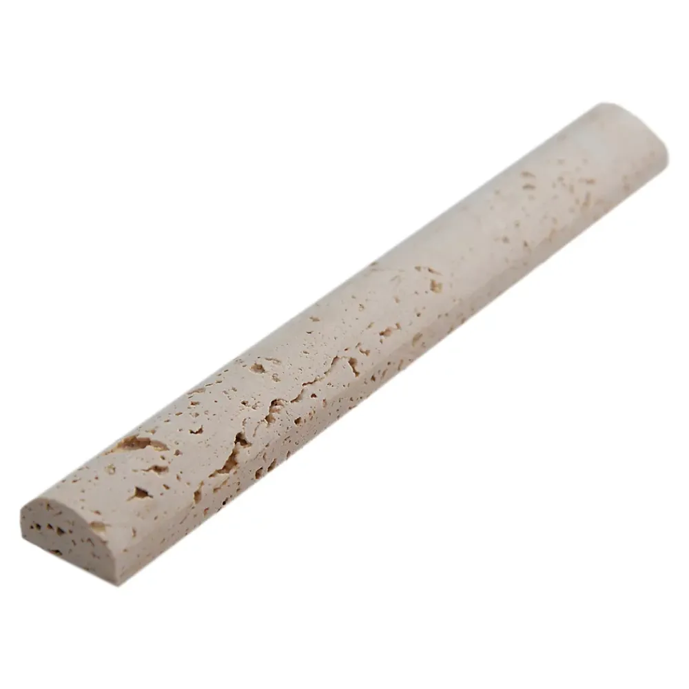 Listel mural en travertin forme cigare L.20 x l.2,5 cm x ép.6 mm, Travertino- Travertin|Listel Carrelage