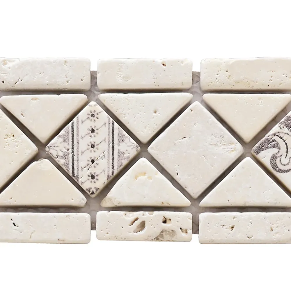 Casa Linéa Travertin<LISTEL RENAISSANCE ROMA TRAVERTIN NATUREL 1 PIÈCE 6 X 28,5 CM CASA LINEA