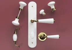 GoodHome Lot 2 boutons de porte ovale blanc l.4.2cm x h.6.5cm- Poignée De Porte