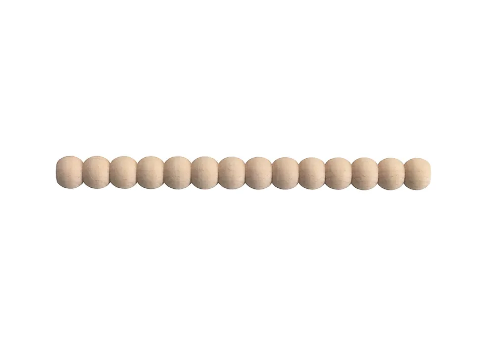 Decoparisienne Lot 5 Moulures Décoratives Perle Brut - 100 x 1 cm - Bois de hêtre massif - Style Parisien - A peindre- Moulure