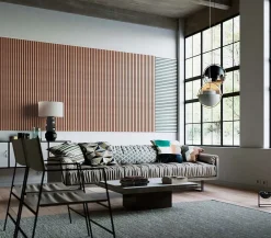 Quiet Wall Lambris Mural<Lot 4 Panneaux Muraux Acoustiques en Bois - 60x60cm - Frêne gris - A Lattes - Panneau Tasseau de Bois Naturel