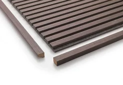 Quiet Wall Panneau Tasseau Bois<Lot 4 Panneaux Muraux Acoustiquec en Bois - 240x60cm - Chêne Foncé - A Lattes - Panneau Tasseau de Bois Naturel