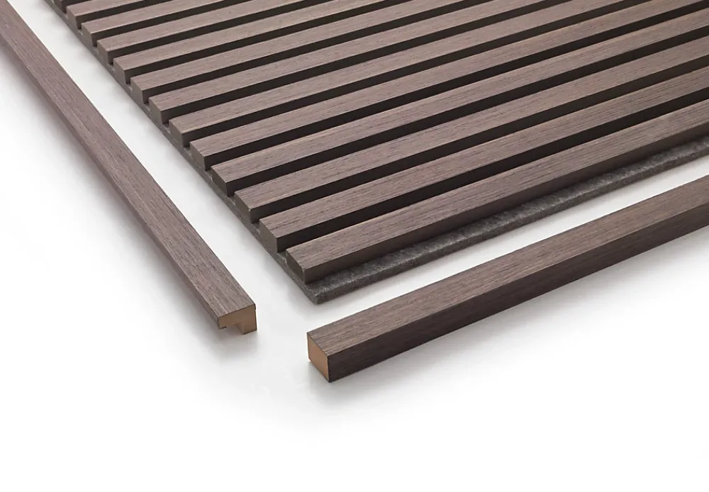 Quiet Wall Panneau Tasseau Bois<Lot 4 Panneaux Muraux Acoustiquec en Bois - 240x60cm - Chêne Foncé - A Lattes - Panneau Tasseau de Bois Naturel