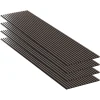 Mpdiscount Lot 4 pièces - Panneau Acoustique - Noyer Foncé - Feutrine Noir - 240x60x1.1cm- Panneau Décoratif En Bois