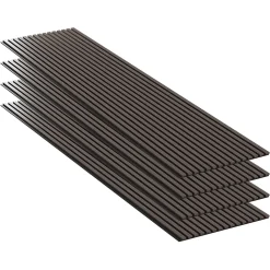 Mpdiscount Lot 4 pièces - Panneau Acoustique - Noyer Foncé - Feutrine Noir - 240x60x1.1cm- Panneau Décoratif En Bois