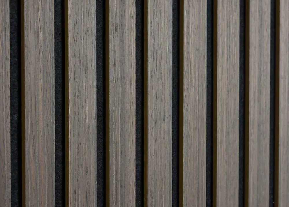 Mpdiscount Lot 4 pièces - Panneau Acoustique - Noyer Foncé - Feutrine Noir - 240x60x1.1cm- Panneau Décoratif En Bois