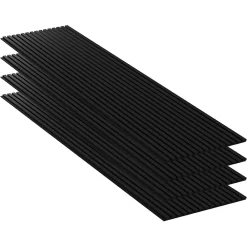 Mpdiscount Lot 4 pièces - Panneau Acoustique - Noir Mat - Feutrine Noir - 240x60x1.1cm- Panneau Décoratif En Bois